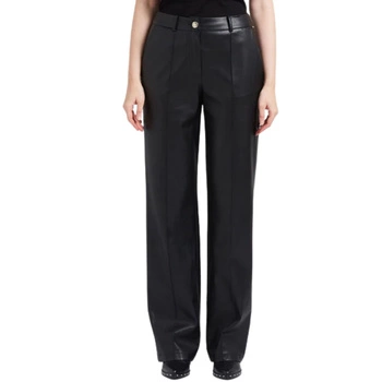 Spodnie damskie Liu Jo damskie eleganckie skórzane czarne