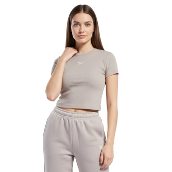 Koszulka damska Reebok Ribbed krótka beżowa