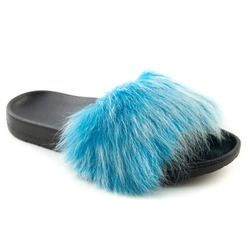 Klapki damskie UGG Royale z futerkiem niebieskie