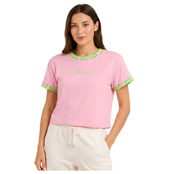 Koszulka damska Emporio Armani z logo różowa r. L