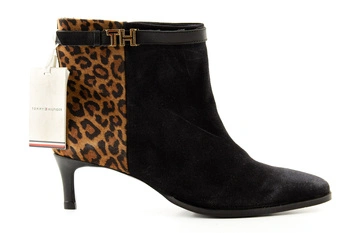 Buty damskie Tommy Hilfiger Leo Print botki skórzane w panterkę