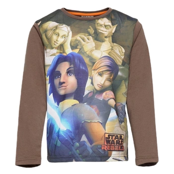 Koszulka chłopięca Disney Star Wars z długim rękawem brązowa r. 104
