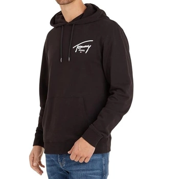 Bluza męska Tommy Jeans Regular Entry Graphic z kapturem dresowa kangurka czarny