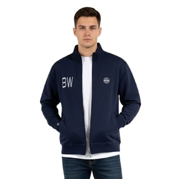 Bluza męska Black Wells rozsuwana bawełniana ze stójką granatowa