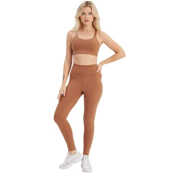 Legginsy damskie Girlfriend Collective Compressive z wysokim stanem brązowe