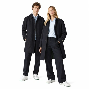 Płaszcz unisex Lacoste Wool Blend klasyczny prosty granatowy r. S