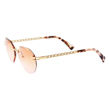 Okulary damskie przeciwsłoneczne Polar złote owalne filtr cat. 2