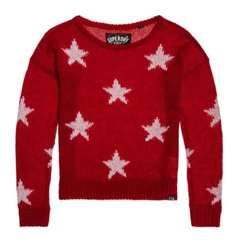 Sweter damski Superdry Mylee Star luźny czerwony r. S