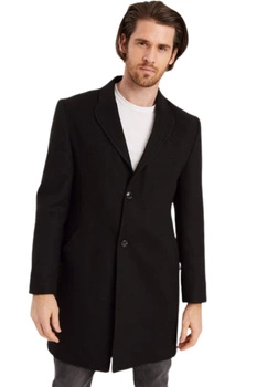 Płaszcz męski Dewberry elegancki wełniany czarny