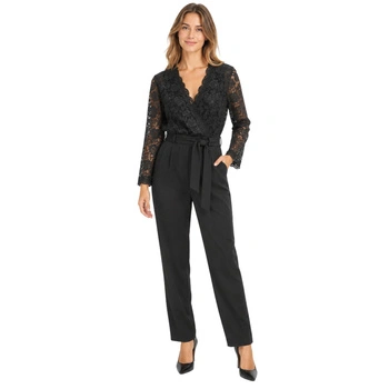 Kombinezon damski Ema Blue's elegacki długi czarnyr. M/L