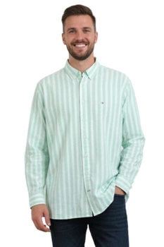 Koszula męska Tommy Hilfiger  Casual Knitted zielona w paski