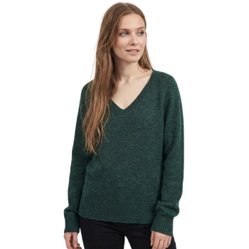 Sweter damski Vila Vidua zielony z wełną i alpaką