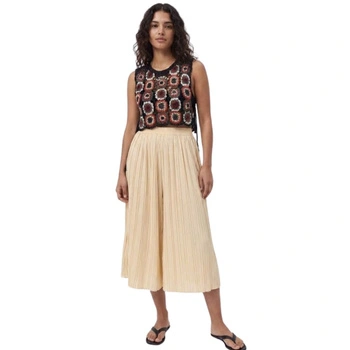 Spodnie damskie Zara Sand Beige Cropped plisowane kuloty