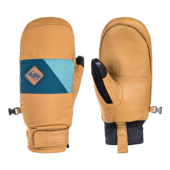 Rękawice męskie Quiksilver Squad snowboardowe narciarskie skórzane brązowe