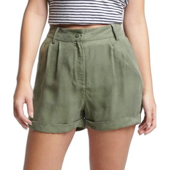 Spodenki damskie Superdry Studios Cupro szorty zielone