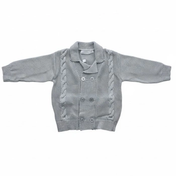 Sweter dziecięcy Chicco zapinany szary z wełną