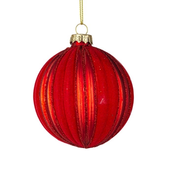 Zestaw 12 sztuk szklane bombki choinkowe Bizzotto Clio czerwone