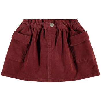 Spódnica dziewczęca Name It Becky sztruksowa brązowa bawełniana