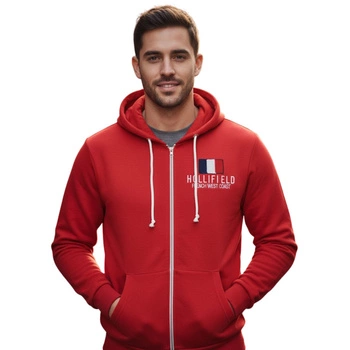 Bluza męska Hollfield Fairfield dresowa z kapturem czerwona