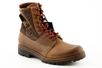 Buty męskie Tommy Hilfiger High Material Mix Winter skórzane brązowe r. 41