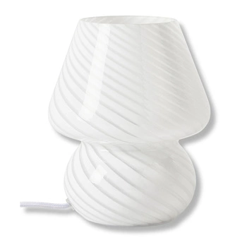 Lampka stołowa Weswting do sypialni szklana biała 19 cm