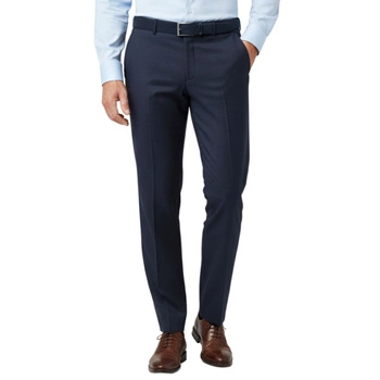 Spodnie męskie Calvin Klein Stretch Wool garniturowe wełniane granatowe