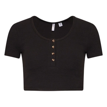 Koszulka damska Guess top czarny z guzikami