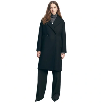 Płaszcz damski ZARA elegancki wełniany długi czarny