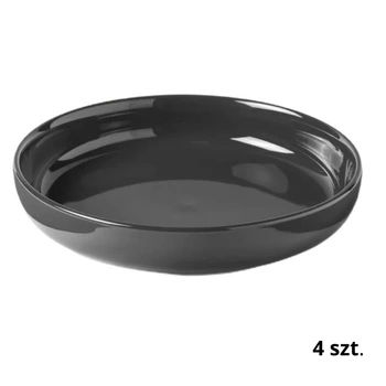 Zastawa stołowa Westwing Nessa talerz głęboki zestaw szary 4 sztuki