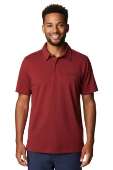 Koszulka męska Columbia Sun Ridge Polo II trekkingowa bordowa