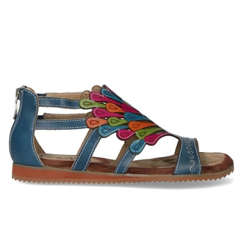 Sandały damskie Laura Vita Vaca skórzane turkusowe