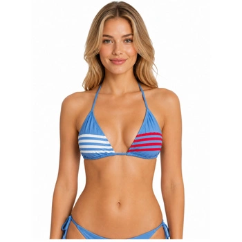 Góra bikini Tommy Hilfiger strój kąpielowy niebieski r. S