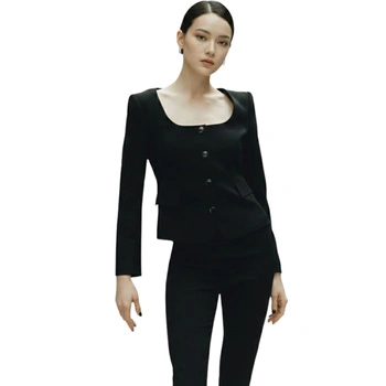 Żakiet damski Zara czarny krótki jednorzędowy elegancki