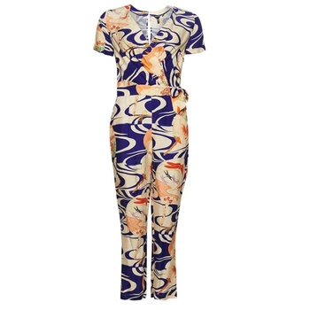 Kombinezon damski Superdry Vintage kolorowy letni z wiązaniem w talii