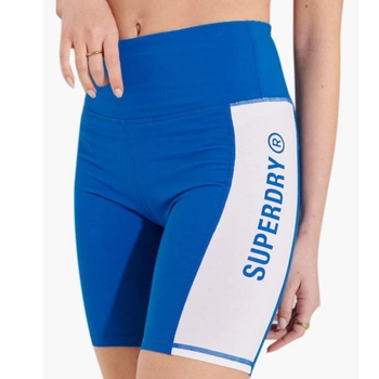 Spodenki damskie Superdry Active Lifestyle dopasowane kolarki niebieskie r. S