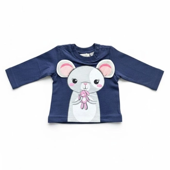 Bluzka niemowlęca Chicco bawełniana granatowa z printem 3D