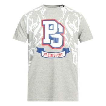 Koszulka męska Plein Sport t-shirt szary z nadrukiem r. XL