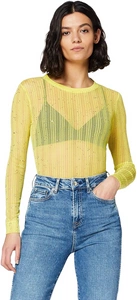 Body damskie Pepe Jeans Dua Lipa Katie przeźroczyte żółte r. S