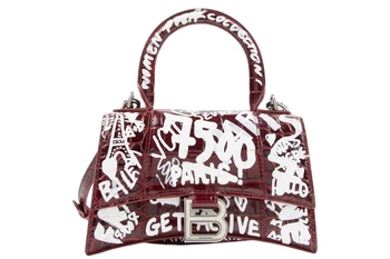 Torebka Balenciaga Hourglass Graffiti skórzana mała