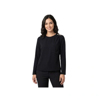 Bluzka damska Naf Naf Djobi czarna z cyrkoniami