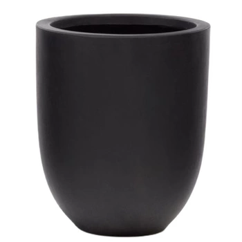 Doniczka cementowa Kave Home ogrodowa na kwiaty czarna średnica 39 cm
