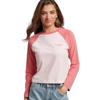 Koszulka damska Superdry Essential różowa z długim rękawem