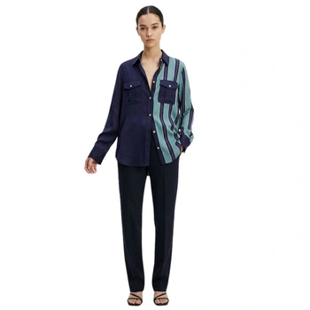 Koszula damska Tommy Hilfiger luźna granatowa z wiskozy