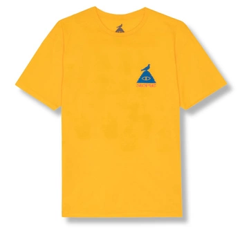 Koszulka męska Poler X Staple Outdoor Stuff bawełniana beżowy z nadrukiem żółta