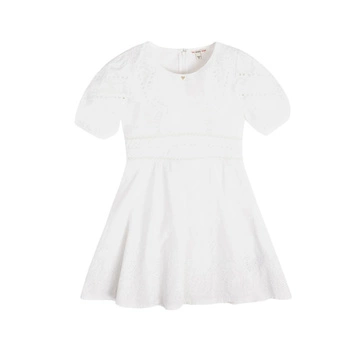 Sukienka dziewczęca Guess biała haftowana