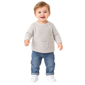Sweter dziecięcy Zara bawełniany kargidan szary r. 62