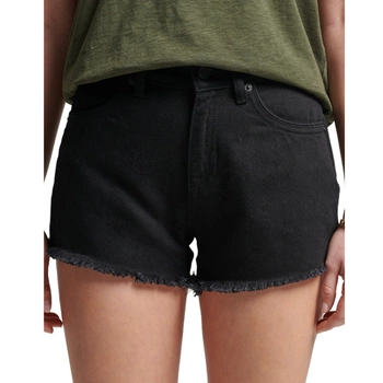 Spodenki damskie Superdry Lace Hot szorty jeansowe czarne