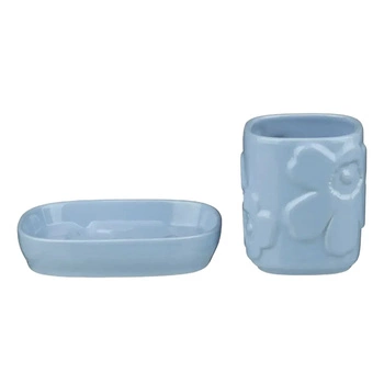 Zestaw łazienkowy Marimekko mydelniczka pojemnik niebieski