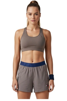 Spodenki damskie Tommy Hilfiger Sport sportowe brązowe