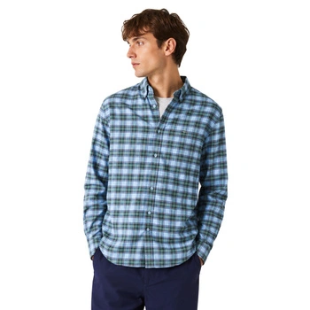 Koszula męska Lacoste Regular Fit Check Print bawełniana w kratkę niebiesko-zielona r. S/M